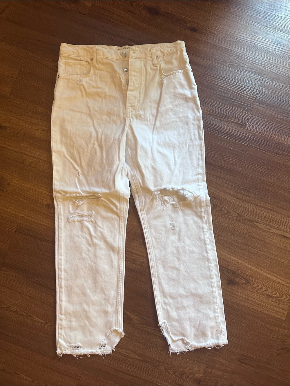 We The Free White High-Rise Distressed Jeans